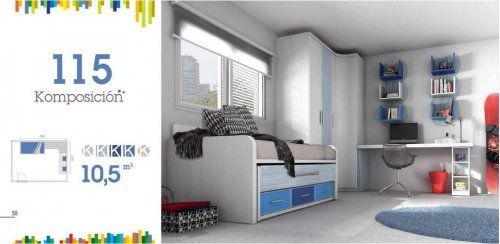 Dormitorio juvenil con compacto